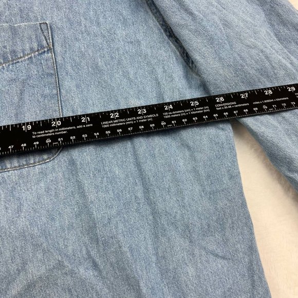 Corvalis Oregon Outback Rider 2XL Denim Button Up Polo Shirt Men Blue Cotton XXL - Picture 4 of 7